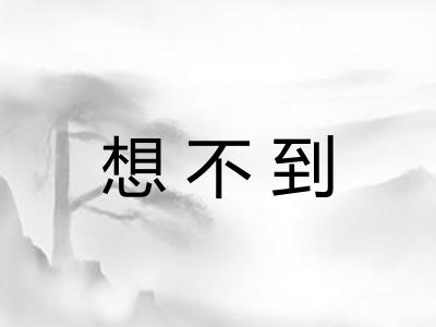 想不到