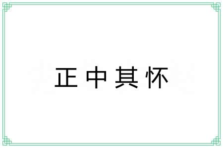 正中其怀 正中其怀